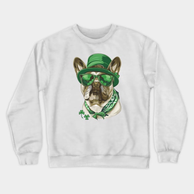 French Bulldog Leprechaun Dog St. Patricks Day Crewneck Sweatshirt by Wintrly